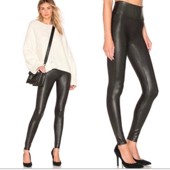 Spanx Faux Leather Leggings size large - Picture 2 of 5